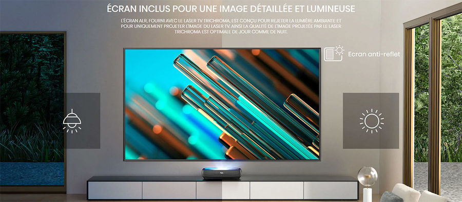 Hisense 100L9G-D12 Laser TV : &eacute;cran anti reflets