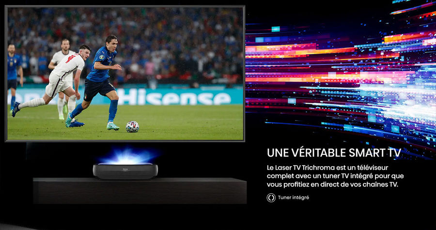 Hisense 100L9G-D12 Laser TV : tuner TNT, c&acirc;ble, satellite et Smart TV