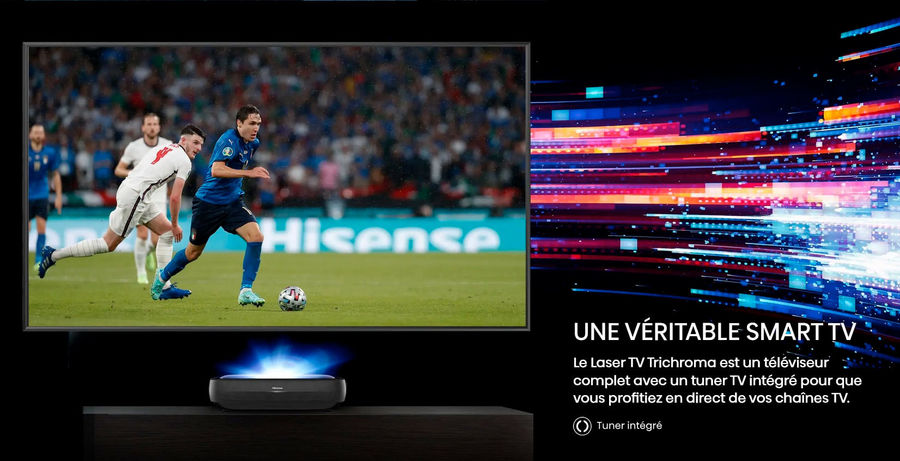 Hisense 100L9HD Laser TV : tuner TNT, câble et satellite