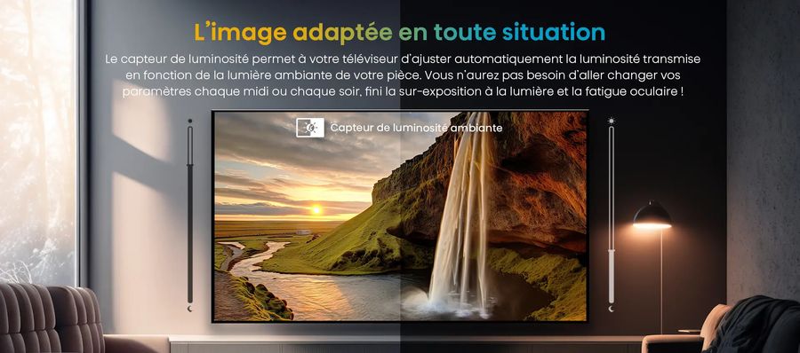  Hisense 43A7NQ : capteur de luminosité