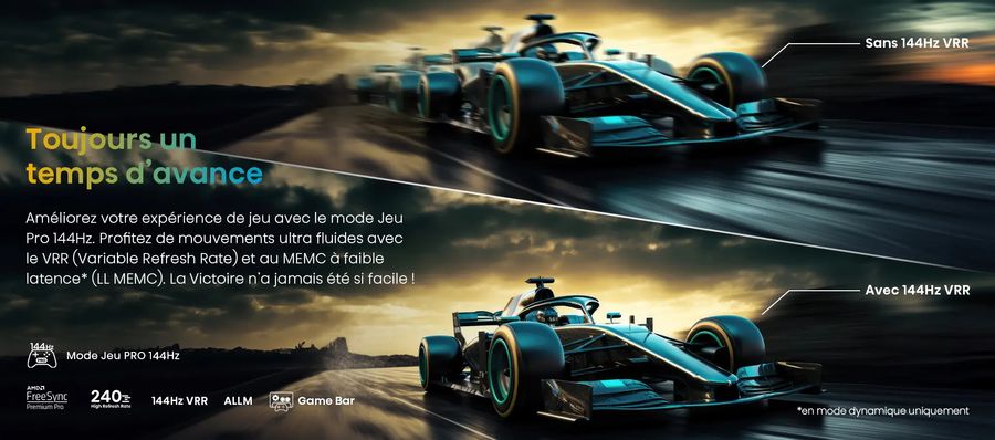 Hisense 65U8NQ : mode jeu pro, 4K 144 Hz, AMD FreeSync Premium Pro