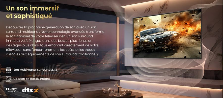 Hisense 65U8NQ : son surround immersif Dolby Atmos