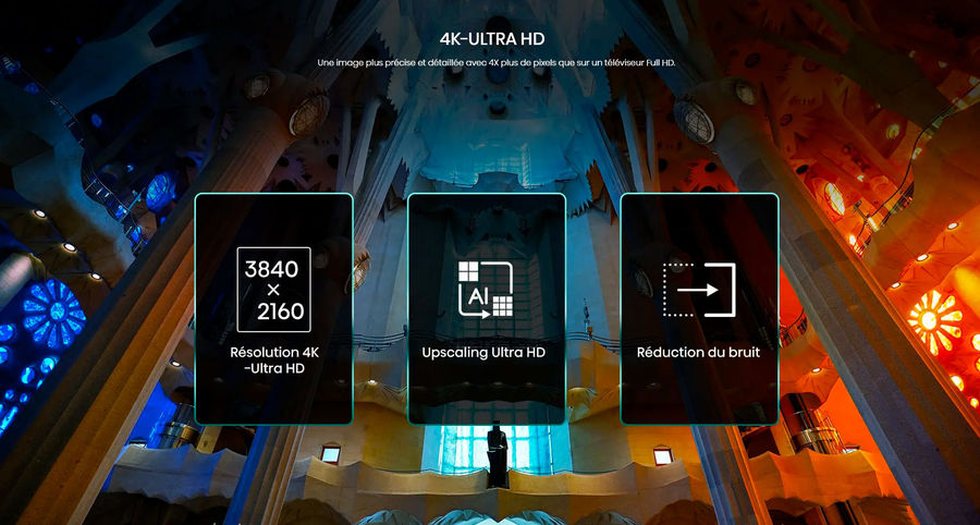 Hisense 85A6BG : Upscaling UHD 4K, r&eacute;duction de bruit