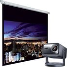 Projecteur laser 4K compact Hisense C2 Pro + écran manuel Lumene Embassy HD 240C