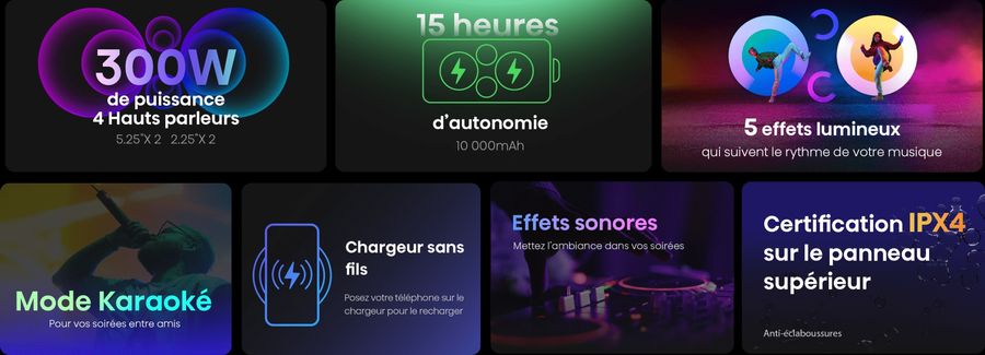 Technologies et points forts de l'enceinte Hisense Party Storm