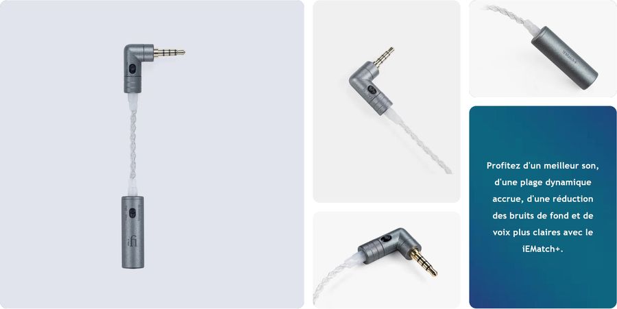 Accessoire iFi Audio iEMatch+ pour une écoute sans bruit de fond avec casques sensibles.
