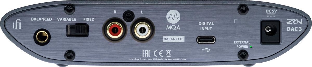 DAC iFi Audio ZEN DAC 3 Connectique du DAC iFi Audio ZEN DAC 3