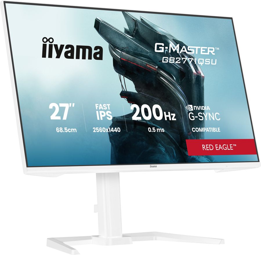 &Eacute;cran gaming iiyama G-Master Red Eagle GB2771QSU-W1 blanc de 27 pouces avec dalle Fast IPS QHD 200 Hz