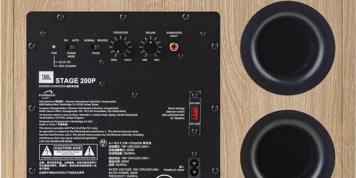 Connectique du caisson JBL 200P