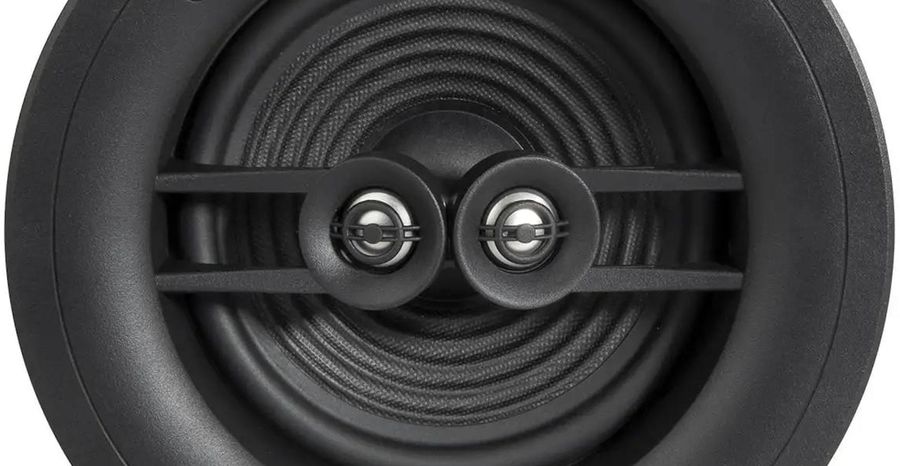 Enceinte encastrable plafond JBL Stage 260CDT, vue de détail double tweeter