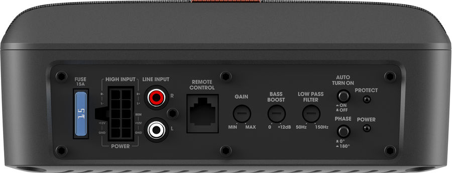 Vue de détail connectique et réglages