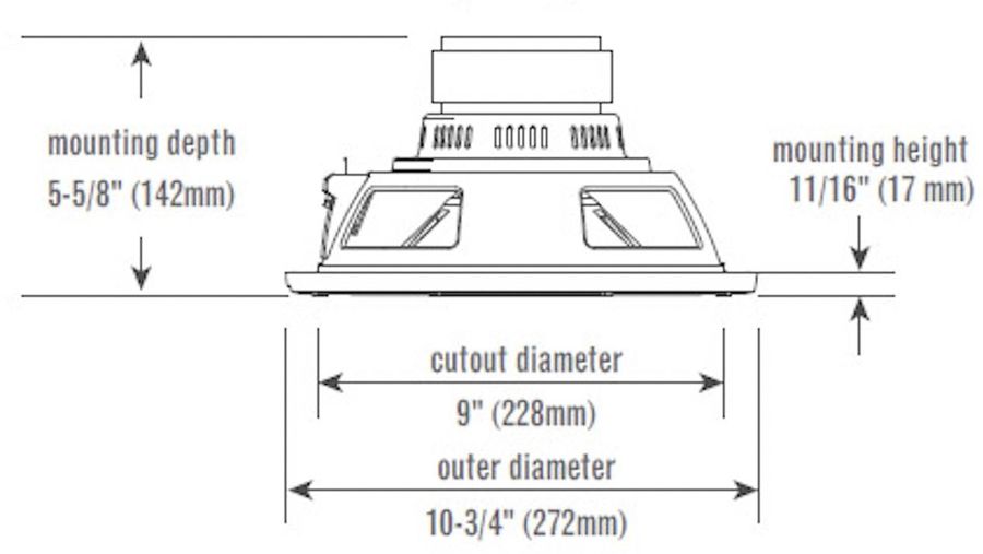 sch&eacute;ma dimensions subwoofer voiture JBL Club 1024