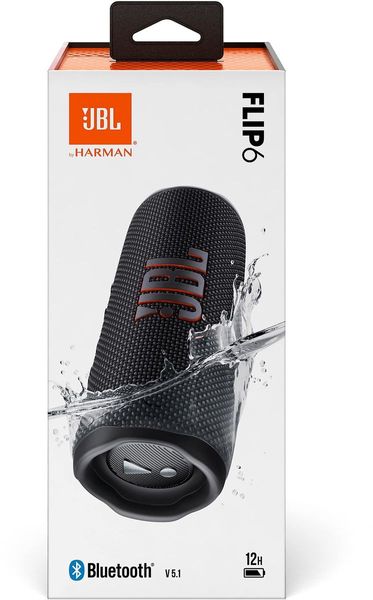 Enceinte JBL Flip 6 noire : prix, avis et caractéristiques - Orange