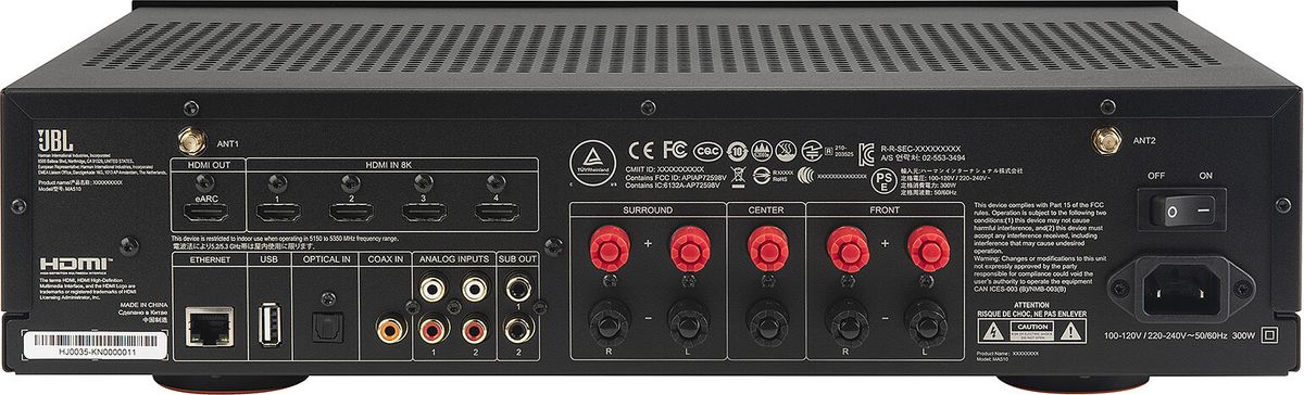 Connectique de l'ampli JBL MA510 Connectique de l'ampli JBL MA510