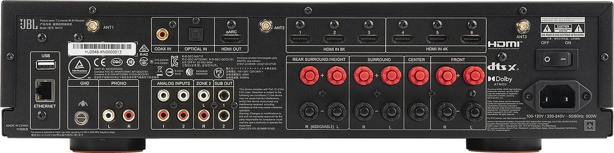 Connectique de l'ampli home-cinéma JBL MA710