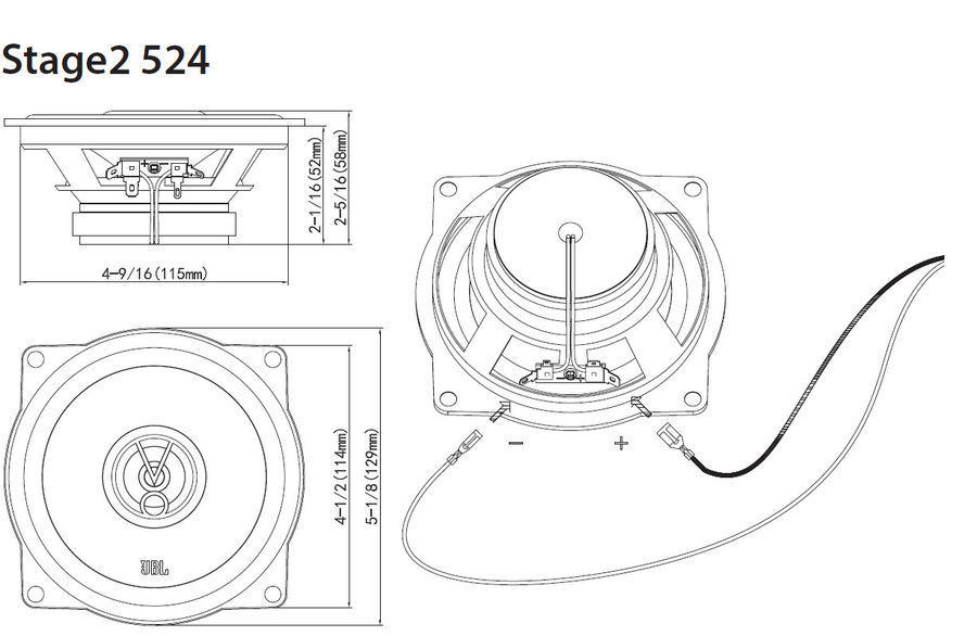 JBL Stage2 524 (la paire) - Haut-parleurs voiture