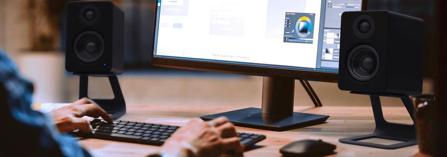 Mise en situation sur un système hi-fi de bureau