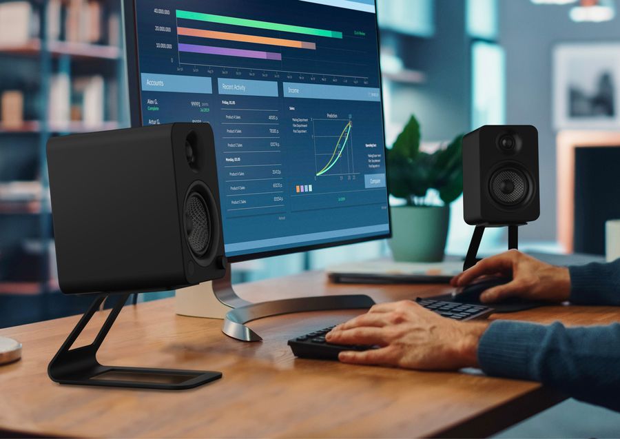 Mise en situation sur un système hi-fi de bureau