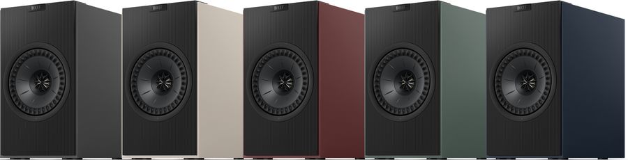 Enceintes KEF Coda W disponibles en gris, bleu, noir, vert et bordeaux pour s&rsquo;adapter &agrave; tout type de d&eacute;coration.