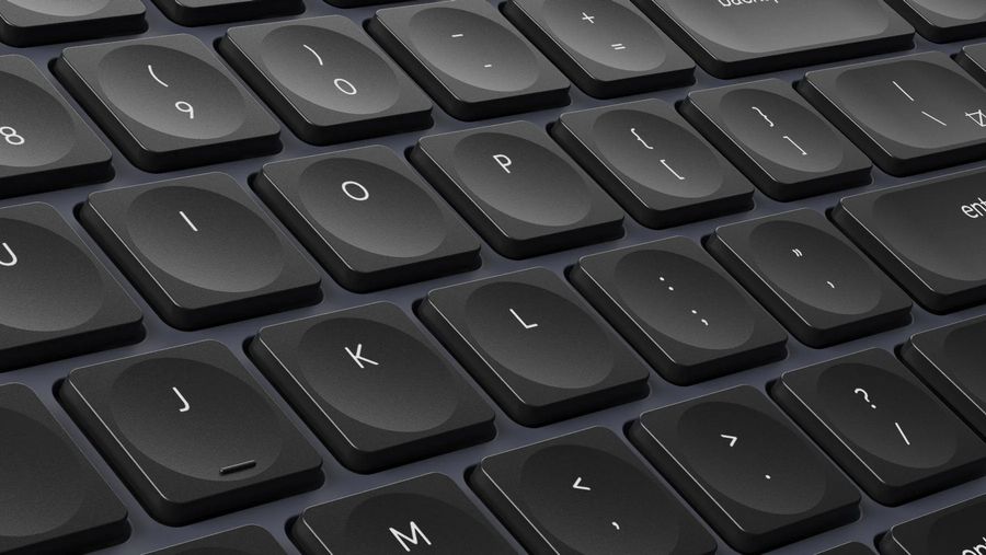 Touches concaves et pav&eacute; num&eacute;rique du clavier ergonomique Keychron B6 Pro