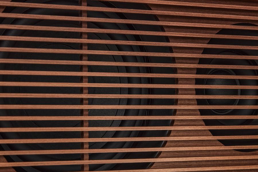 Vue de détail lattes en noyer véritable