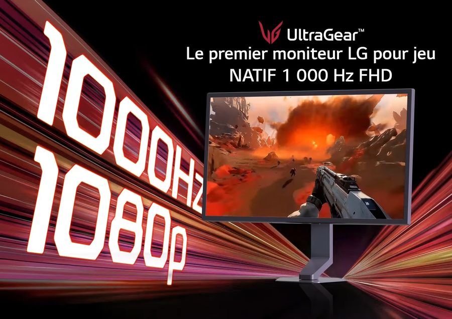 &Eacute;cran gaming LG UltraGear 25G590B-B avec dalle IPS Full HD de 25 pouces et fr&eacute;quence native de 1 000 Hz
