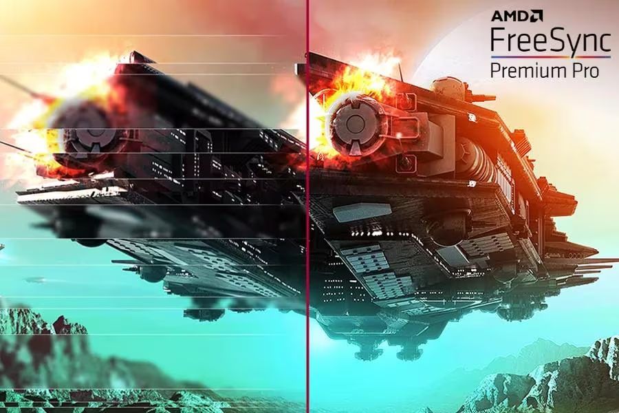 L'écran gamer LG UltraGear 27GR95UM-B prend en charge l'AMD FreeSync Premium Pro et est compatible avec le Nvidia G-Sync.