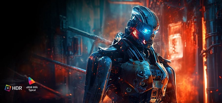 L'écran gamer 2K LG UltraGear 32GS60QC-B prend en charge à 99 % l'espace colorimétrique sRGB.