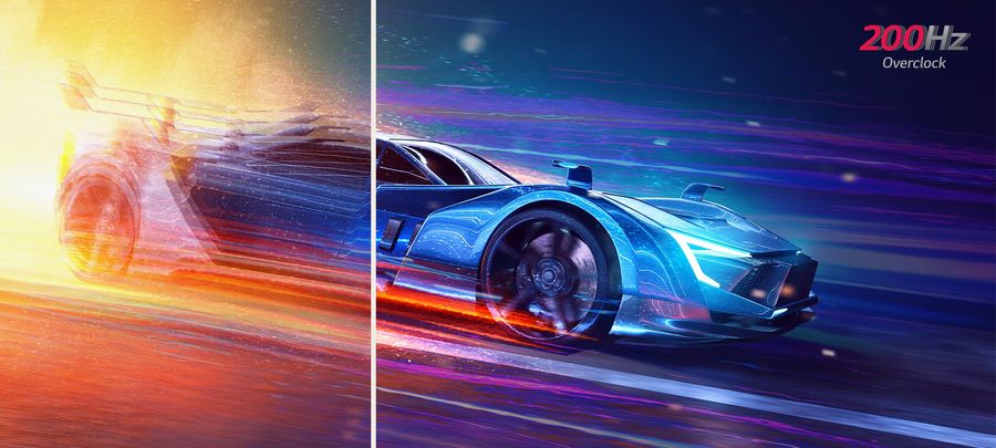 Avec une fréquence de rafraîchissement jusqu'à 200 Hz en overclocking, l'écran gamer 2K LG UltraGear 27GS85Q-B élimine le flou de mouvement.