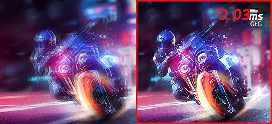 Avec un temps de réponse minimal de 0,03 ms, l'écran gamer LG UltraGear OLED 27GS95QE-B est ultra réactif.