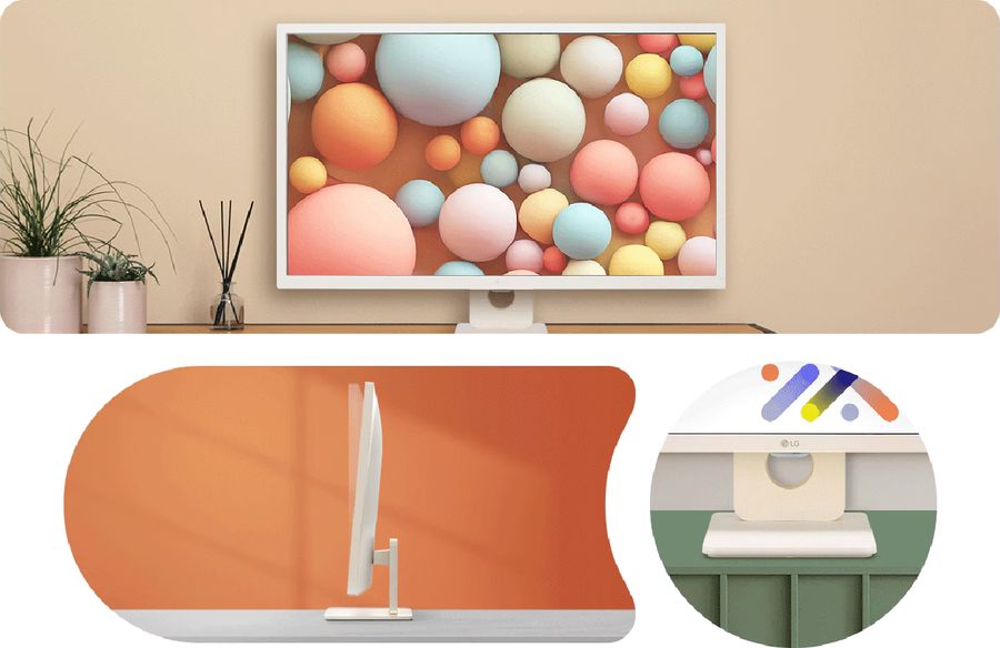 L'écran LG MyView Smart Monitor 27SR50F-W est inclinable pour davantage d'ergonomie.