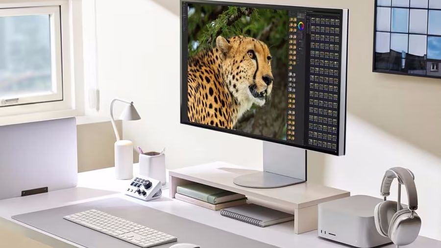 Ergonomie du moniteur LG UltraFine evo 32U990A-S avec pied ajustable et cadre ultra-fin