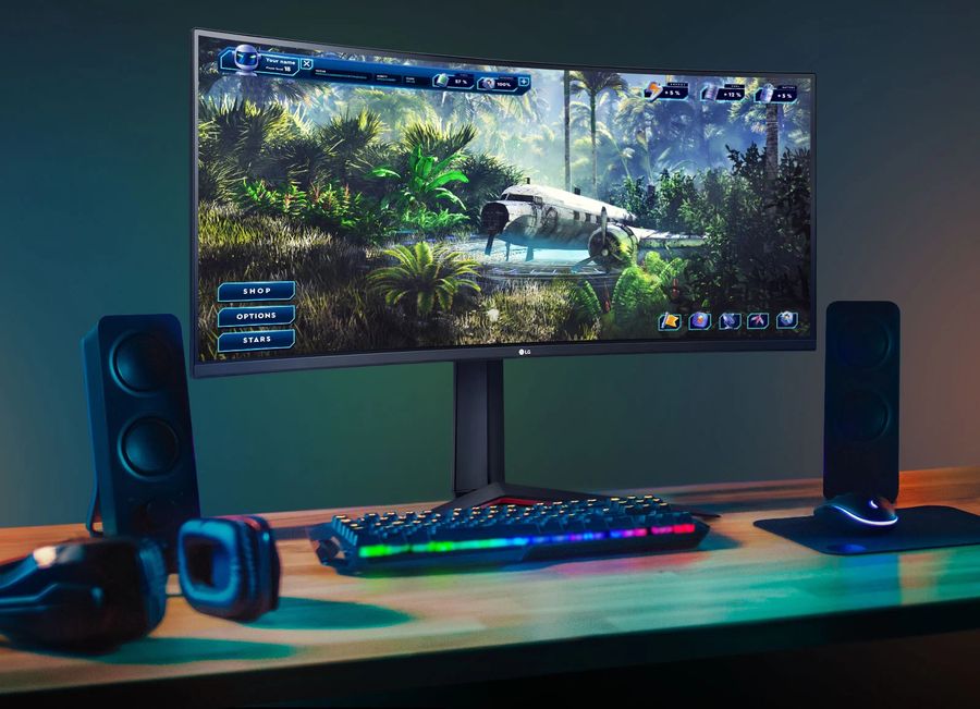 L'écran ultrawide LG UltraGear 34GP63AP-B offre une très grande surface, idéale pour le télétravail et les jeux vidéo.