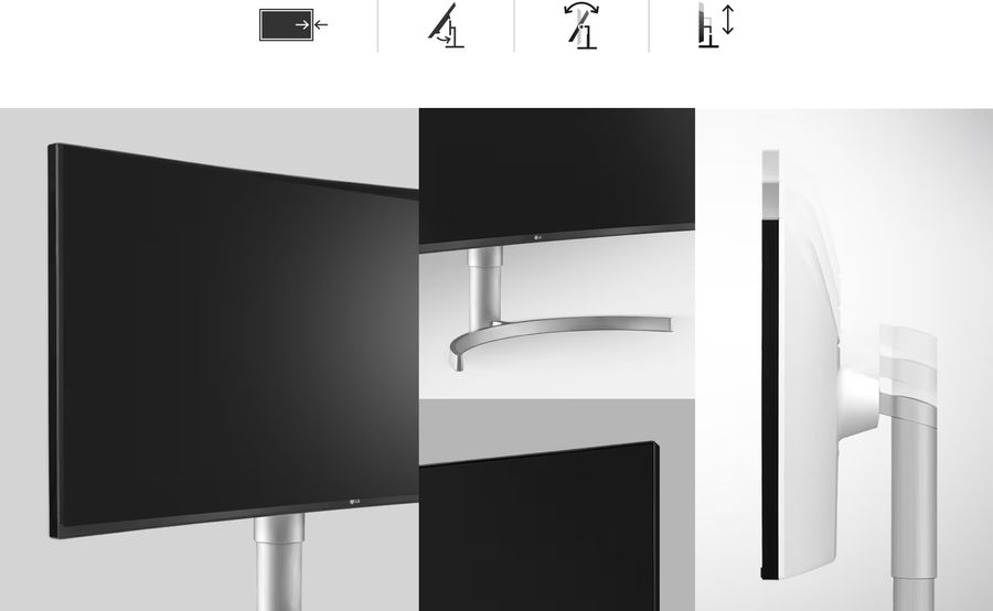 Le moniteur gaming LG UltraWide 35WN75CP-W est compatible avec les supports VESA 100x100.