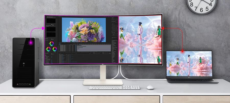 L'écran LG UltraWide 38WR85QC-W dispose d'une dalle IPS UWQHD+. Le moniteur LG UltraWide 38WR85QC-W offre une définition UWQHD+