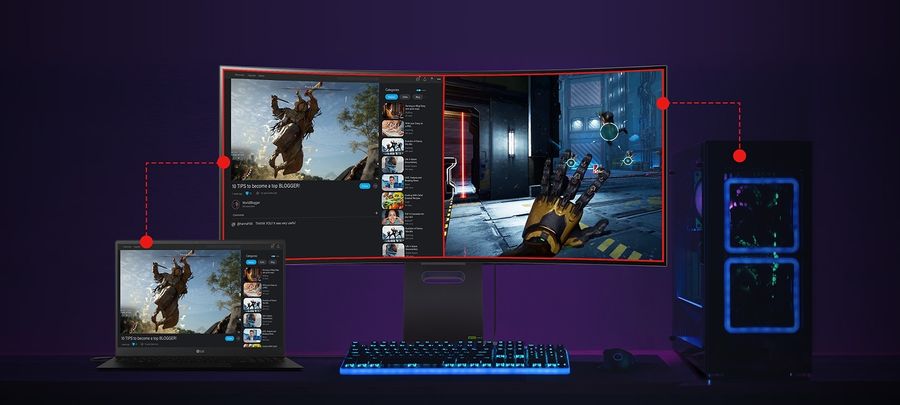 L'écran gamer ultrawide LG UltraGear OLED 39GS95QE-B prend en charge le PiP et le PbP.