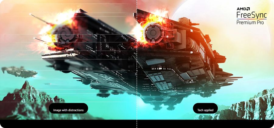 L'écran gamer LG UltraGear 45GR75DC-B prend en charge l'AMD FreeSync Premium Pro pour de jeux fluides et sans déchirure.