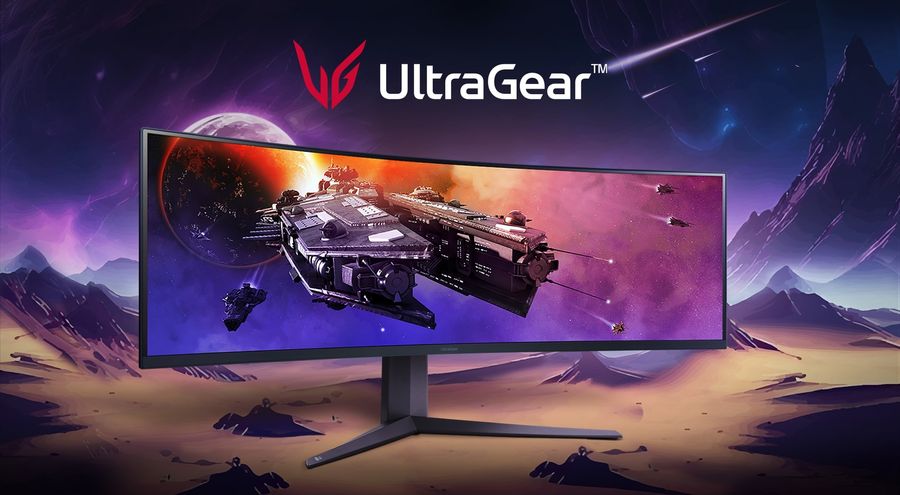 L'écran ultra-large LG UltraGear 45GR75DC-B offre un très grand espace de travail.