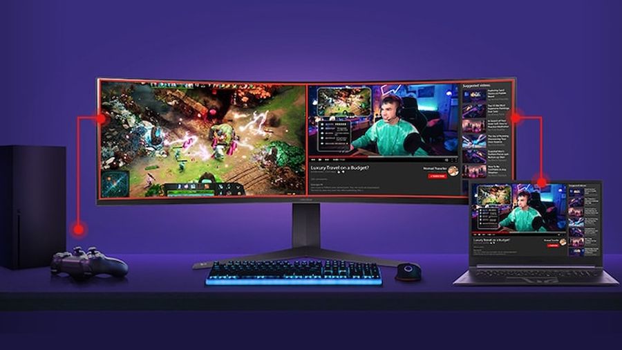 L'écran gaming LG UltraGear 45GR75DC-B offre les modes PbP et PiP.