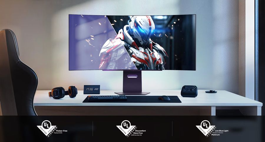 Moniteur LG UltraGear OLED 45GX900A-B pour le gaming et la création visuelle, avec calibration professionnelle et rendu HDR.