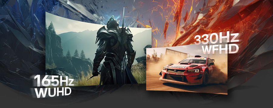 Équipé du Dual Mode, l'écran gaming LG UltraGear OLED 45GX950A-B permet de jouer à 165 Hz en WUHD ou à 330 Hz en WFHD pour une fluidité optimale.