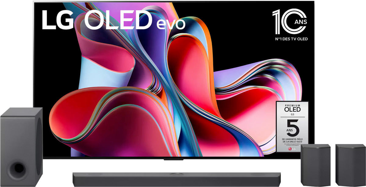 TV OLED LG OLED77G3 + S95QR