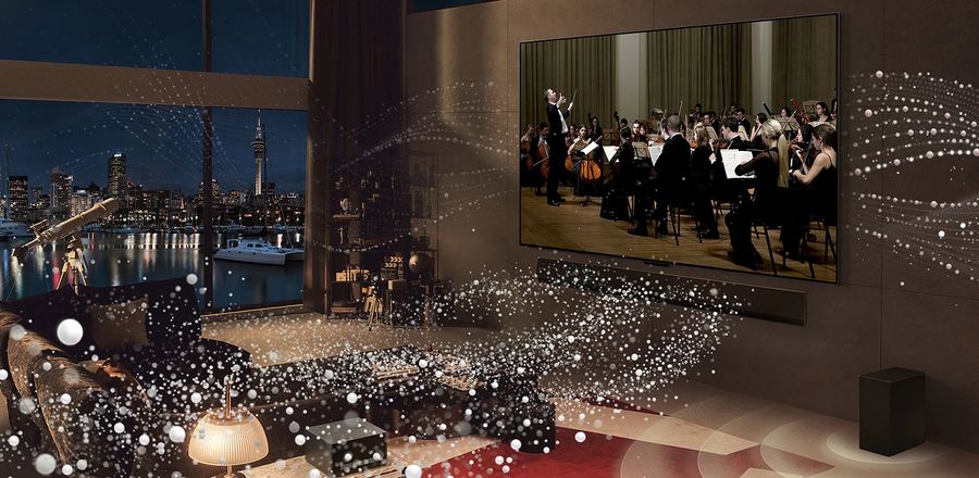 Pour une synchronisation parfaite entre les téléviseurs et les barres de son LG, la technologie WOW Synergy simplifie l'installation. WOW Synergy permet une synchronisation parfaite entre les téléviseurs et les barres de son LG.