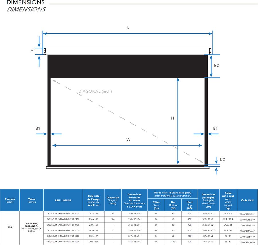 Lumene Coliseum Extra Bright LT : dimensions Lumene Coliseum Extra Bright LT : dimensions