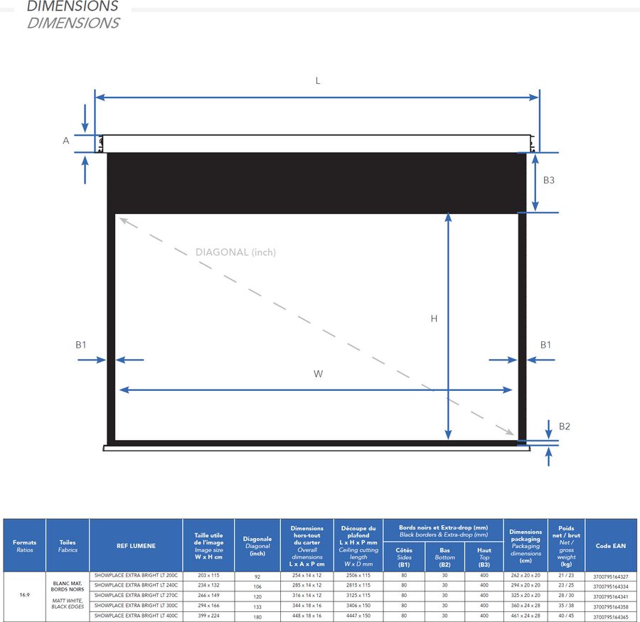  Lumene Showplace Extra Bright LT : dimensions