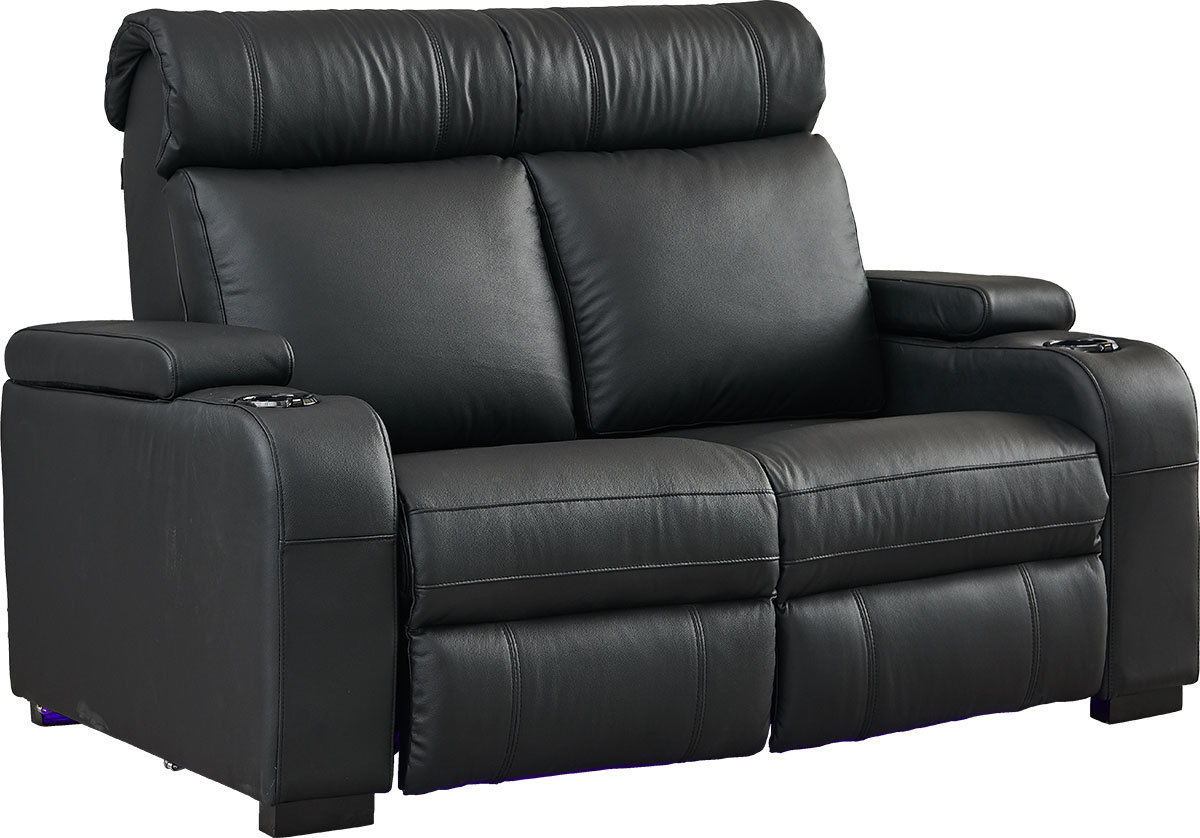 Fauteuils cinéma Lumene Hollywood Luxury III Love Chair Noir, plein cuir