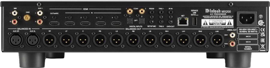 Le pré-ampli home-cinéma McIntosh MX200 dispose de quatre entrées HDMI 2.1.