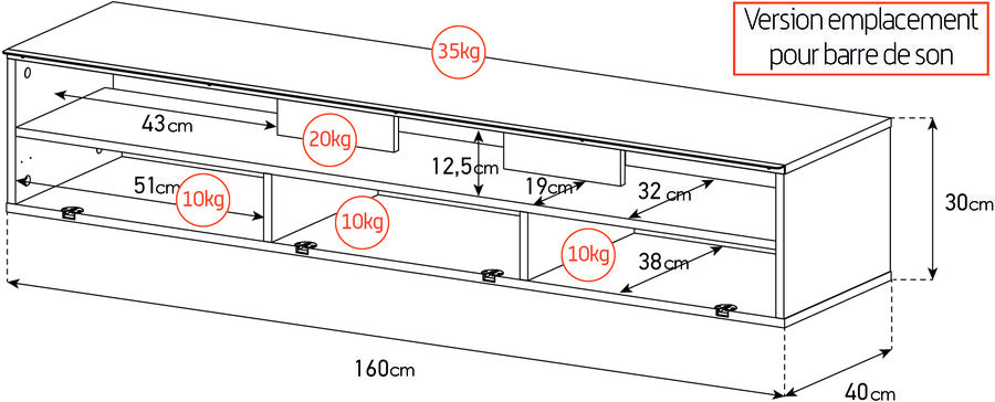 Conception adapt&eacute;e barre de son