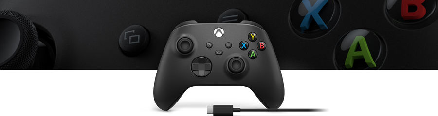La manette Microsoft Xbox avec adaptateur sans fil Xbox avec câble