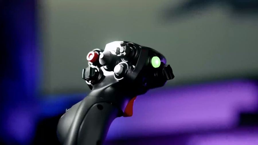 Joystick MHG du Moza Racing AB6 Flight Simulator Bundle avec commandes int&eacute;gr&eacute;es et acc&egrave;s direct